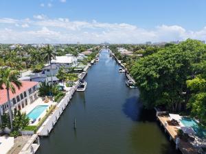 Stunning east-facing waterfront view from a luxury estate in Las Olas Isles, Fort Lauderdale