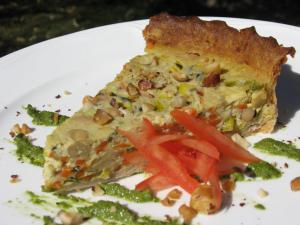 Vegan Italian Cannellini Bean Quiche using tofu pate as the carrier