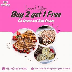 Sip N Snacks Crepes & Waffles Bogo Deals