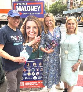 Former Congresswoman Carolyn Maloney, Virginia Maloney Candidate for City Council District 4 and Stein at Wagner Junior High