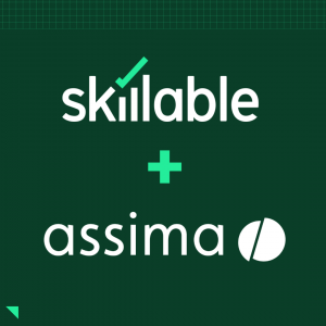 Graphic showing the Assima and Skillable logos together highlighting the new partnership