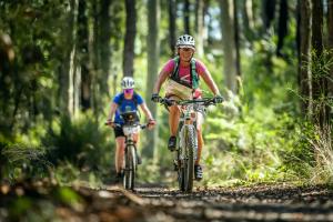 team is cycling through the spectacular terrain