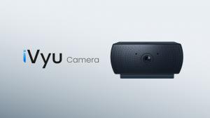 Front view of the Azulle iVYU AI camera, showcasing its compact design and precision lens. Designed for seamless AI integration and enterprise-grade hardware performance, ideal for digital signage and business environments