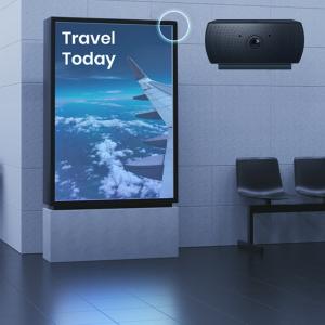 Use cases for the Azulle iVYU AI Camera, including retail analytics with demographic tracking and vehicle detection for smart traffic monitoring. Image illustrates AI integration in digital signage and urban mobility solutions using enterprise-grade hardw