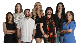  FROM LEFT: Kim Prince, Proven Media; Sara Presler, Mohave Cannabis Co. and president of the Arizona Dispensaries Association; A.J. Sullins, High Grade USA; Sara Gullickson, the Cannabis Business Advisors; Josh Kesselman, RAW Rolling Papers & HBI; Laura B