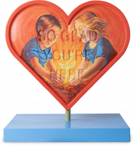 CBH Homes and Meridian Boys & Girls Club heart “Glow & Grow,” designed by local Idaho artist, Amandalynn Lovewell.