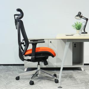 Modern executive office chair with wheels and armrests