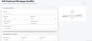 Preview of Truss Financial Group's self employed mortgage calculator