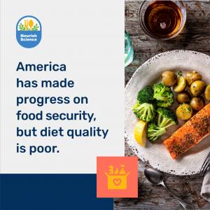 America has made progress on food security, but diet quality is low.