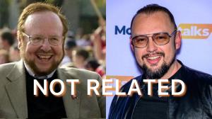 malcom glazer and vito glazers with text overlay saying they are not related