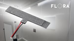 Dragonfly piezo speaker panel for EMI-free audio (Flora Innovations)