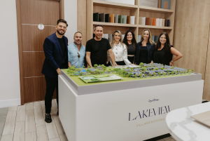Group photo from the Lakeview launch with leaders from Davila Homes and Nova Real Estate, joined by key VIP guests.