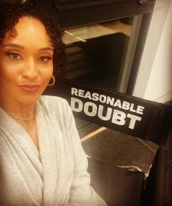Photo of Tristan Avelina Cunningham on the set of 'Reasonable Doubt'