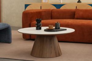 acanva modern round coffee table