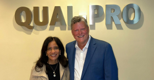 Qual-Pro CEO Eric Van Poppelen with Naureen Hassan