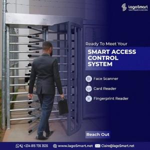 lagoSmart biometric access control device with fingerprint and facial recognition for secure facility entry in Nigeria.