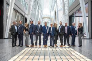 The Toronto team standing in downtown Toronto