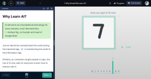 Screenshot of an AI course interface showing a lesson titled 'Why Learn AI?'