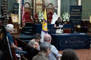 A scene from the Cora di Brazza Foundation's 2024 Memory Parlor titled "Conscience in Action"