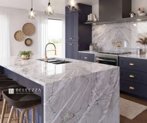 a photo of Bellezza Surfaces' quartzite countertop project