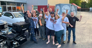 Pat with Friends and Family at Indian Motorcycle.