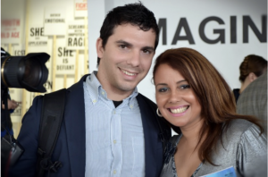 Viviana Puello and Alan Grimandi in Dublin, 2012 — moments before their first broadcast together, launching a journey that would shape global artistic media.