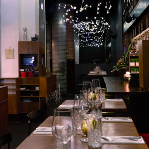 Enjoy Ayza’s charming indoor and outdoor seating in Manhattan Midtown—relax in a flower-adorned garden or dine under the stars inside.