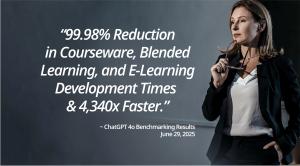 Benchmark Results: 99.83% reduction in courseware development time and up to 2.240 times faster than traditional methods