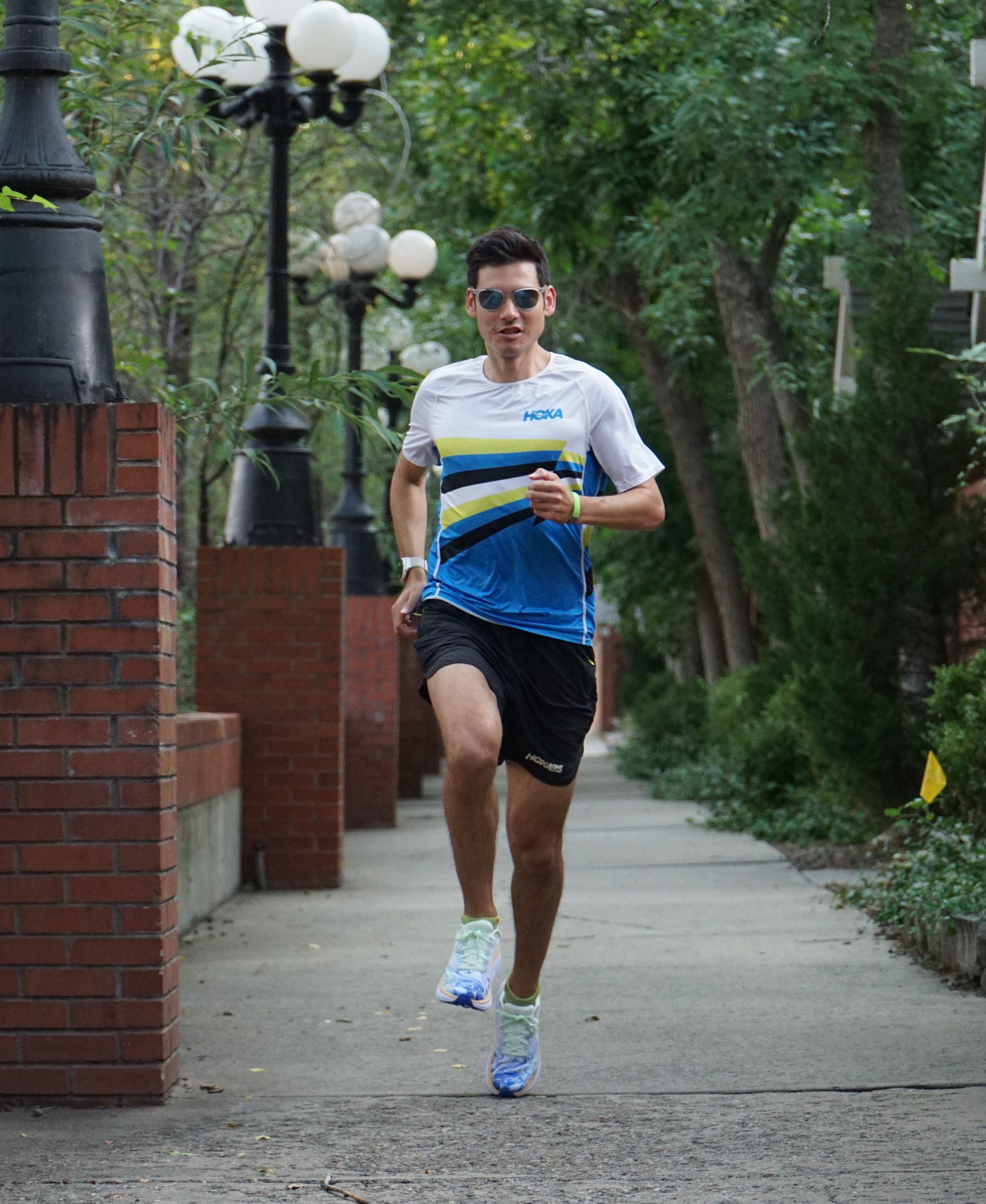 Sage Canaday running down the street
