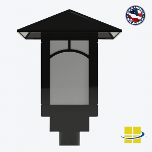 TEME LED Post Top Light - Custom Panel Option (Example)