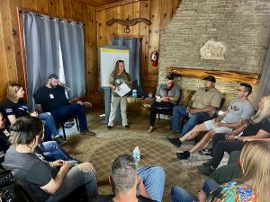 Kelly Harris, LPC (Licensed Professional Counselor) leads evidence-based group therapy sessions at Warriors Heart that helps warriors find a new freedom of movement in sobriety.