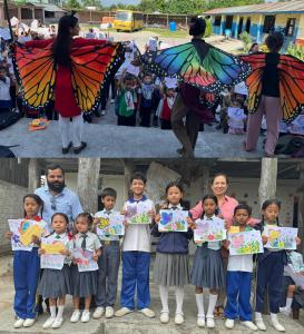 Led by Paul Dangal and Sonia Carreon, Founders of Mercy Mission Nepal, the Nepal team involved school-going children embracing their creativity and spreading a message of butterfly transformation. Photo: Mercy Mission Nepal.
