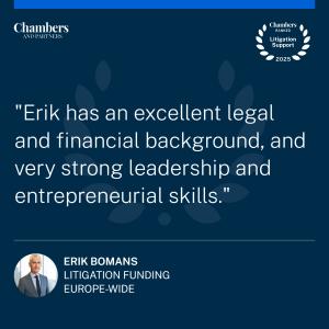 Chambers and Partners 2025 Testimonial on Deminor Litigation Funding CEO Erik Bomans