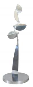 This untitled (possible Fold Study) polished aluminum kinetic sculpture by Lin Emery (La., 1926-2021) is a strong candidate for top lot of the auction (estimate: $10,000-$20,000).