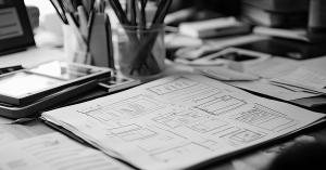 A scene depicting planning a website