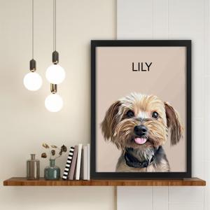 Custom digital portrait of a dog showcasing DrawLux’s detailed and expressive pet artwork.