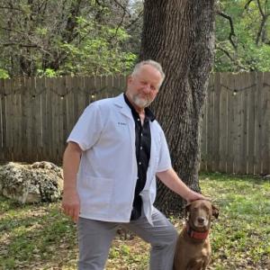 Dr. John Bruker, at her practice of in home pet euthanasia in Austin, TX and surrounding areas.