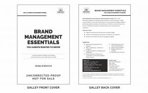 Galley front and back cover of Brand Management Essentials You Always Wanted to Know by Vibrant Publishers