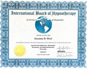 Suzy West Hypnotherapy International Board of Hypnotherapy