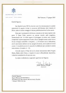 An Apostolic Blessing from His Holiness Pope Leo XIV