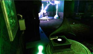 This is a screen shot taken from the video game vertical slice demo of Horror in the Library: The Invitation VR Horror game.