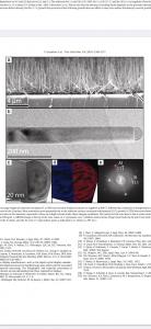 Highly magnified image showing silicon nanowire growth on silicon thin film on sapphire
