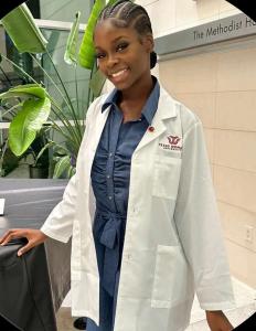 Tami Odunsi in nursing coat