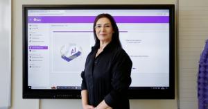 A teacher using Twin AI in a classroom