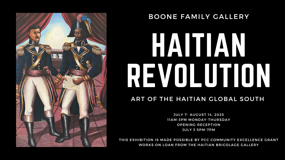 Explore Haiti at the Haitian Revolution: Art of the Haitian Global South, at Pasadena City College’s Boone Family Gallery, 1570 E. Colorado Blvd. Pasadena, in the Center for the Art. It is open now and runs until August 14 from Monday-Thursday, 11 a.m. to 3 p.m. Free.