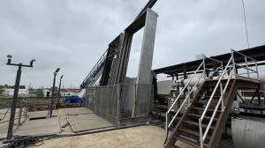 The photo shows two channels which where the new screens will be located