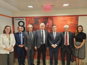 Swiss-led Delegation meeting with U.S. State Department representatives (from left to right):  S. Biedermann, Executive Director of CSI; Swiss MP Lucas Reimann (Swiss People’s Party), Vartan Oskanian, former Foreign Minister of Armenia, Swiss MP Erich Von