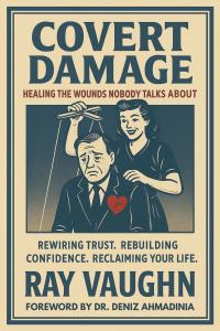 Book cover of Covert Damage by Ray Vaughn – a trauma-informed guide for men healing from emotional abuse