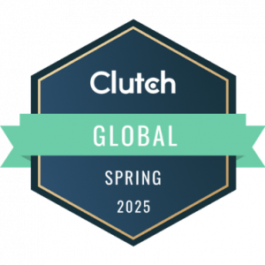 Clutch Global Spring 2025 award badge honoring top digital marketing firms worldwide.