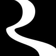 James River Church logo - a white line over a black backround, simulating a river in the shape of an R